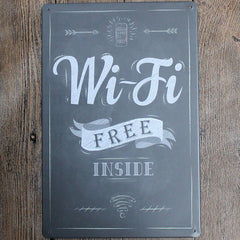 Free Wifi Inside Metal Tin Sign Poster