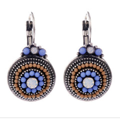 Vintage Colorful Beads Drop Earrings blue