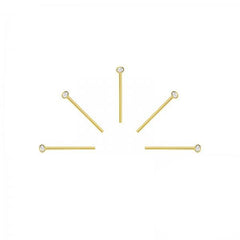 5 x Silver Gold  Bendable Crystal nose stud