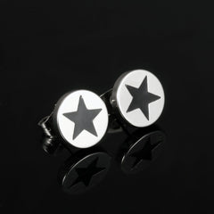 Stainless Steel Star Earrings For Men