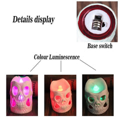 3 Pcs Colourful Skull Candles Set