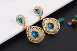 Zircon Water Drop Bridal Jewelry blue
