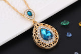 Zircon Water Drop Bridal Jewelry blue