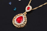 Zircon Water Drop Bridal Jewelry red