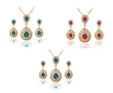 Attractive Zircon Water Drop Bridal Jewelry Set