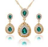 Zircon Water Drop Bridal Jewelry green
