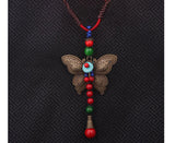 Oriental Style Beaded Butterfly Necklace