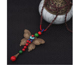 Oriental Style Beaded Butterfly Necklace