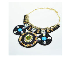 Handmade Embroidery black Necklace