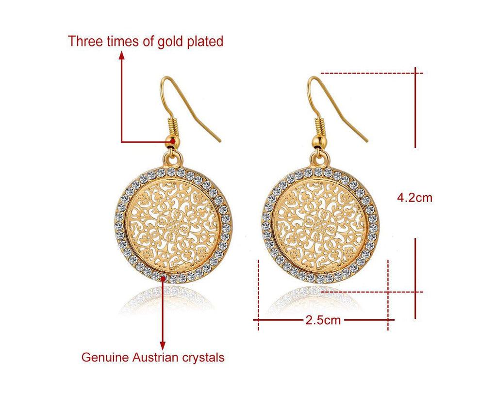 2 X Beautiful Gold- & Silver Plated Crystal Drop Earrings