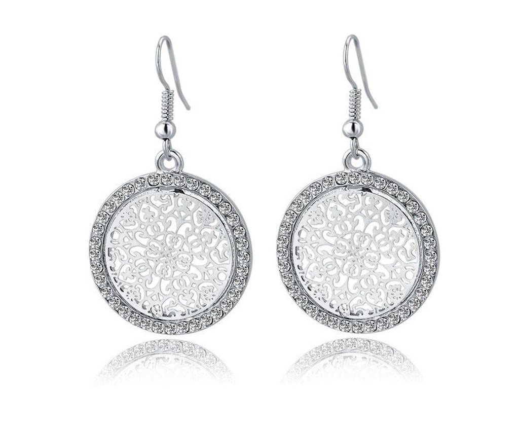 Beautiful Silver Plated Crystal Drop Earrings