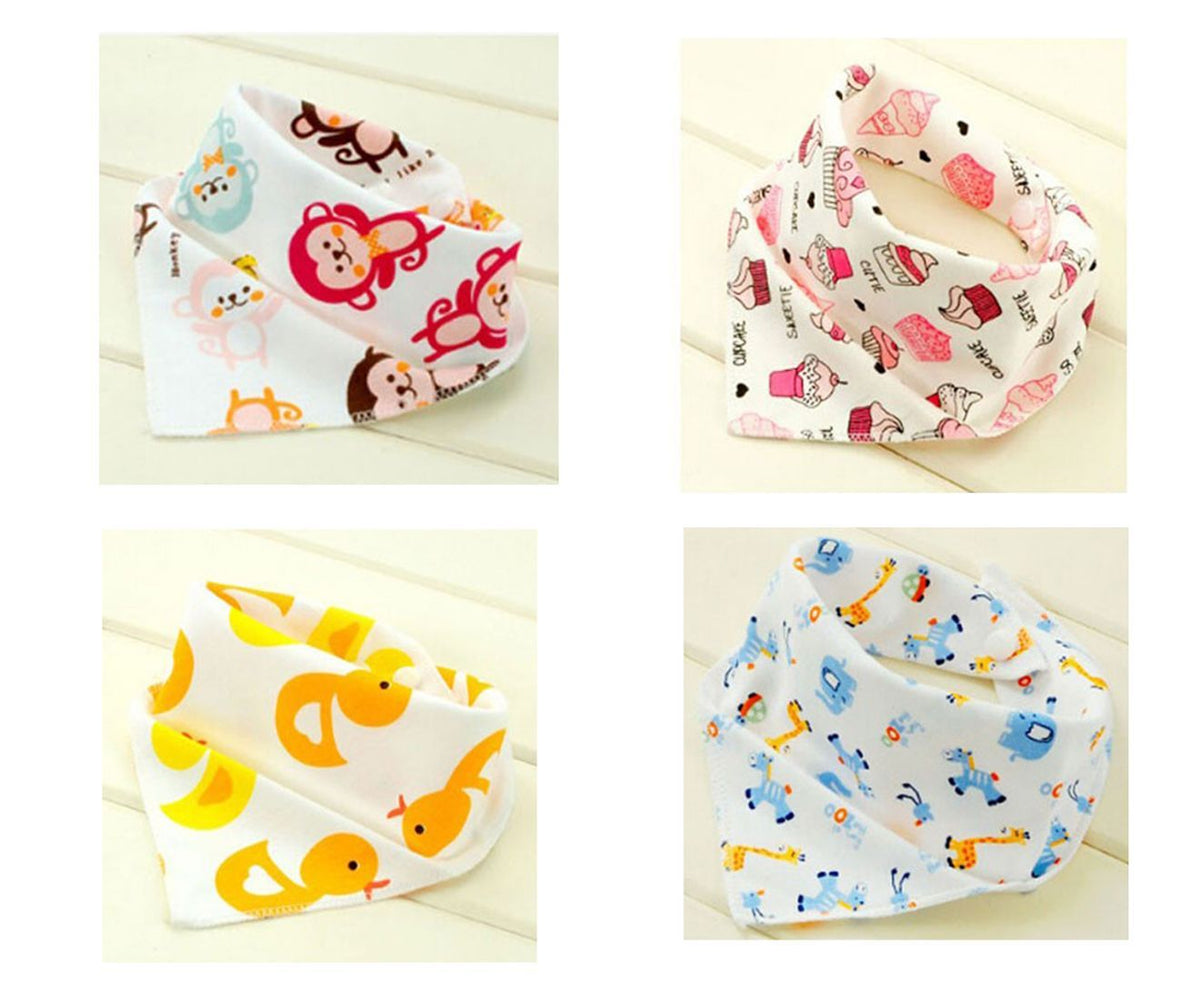 Triangle Twin Layered Cotton Baby Bibs Set