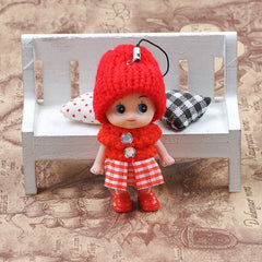 4 x Cute Knit Babydoll Keychains Set