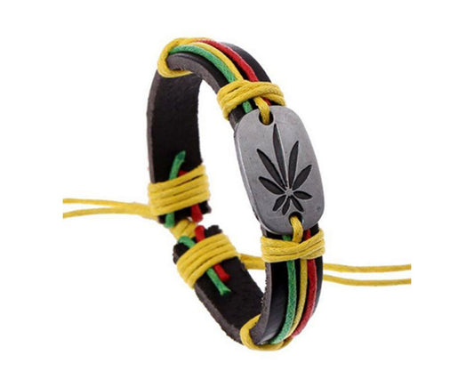 Hip Hop Style Rainbow Color Classic Leather Bracelet