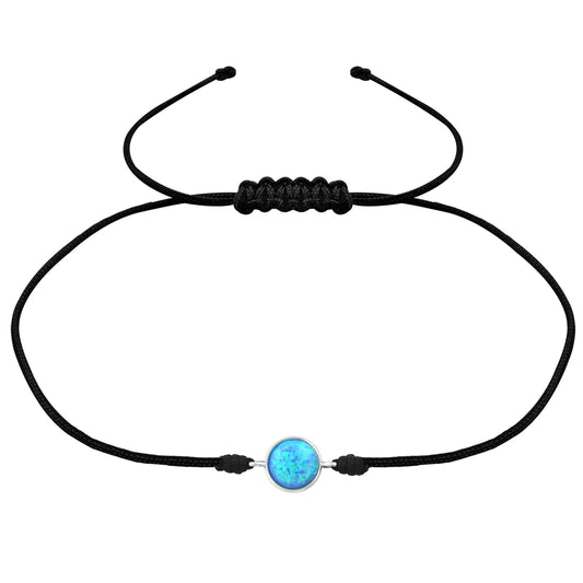 Opal Round Adjustable Corded Bracelet