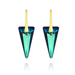 24K Gold Bermuda Blue Earrings