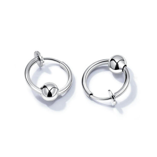 Mens Stainless Steel Black Stud Hoop Earrings