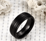Black Groove Titanium Rings