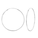 Large Silver Hoop Earrings 50mm
