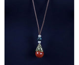 Brown Thread Bead Necklace