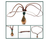Brown Thread Bead Necklace