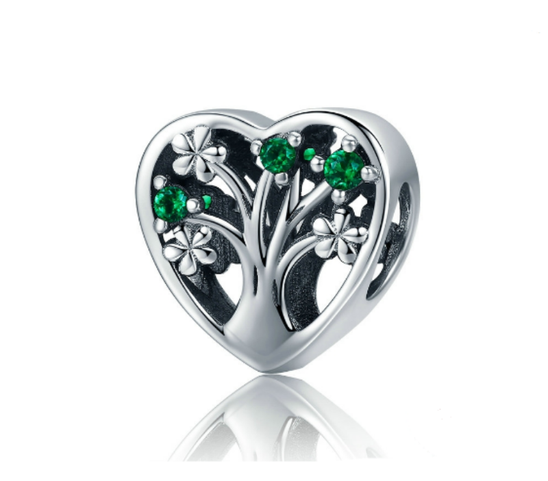 Sterling Silver Tree Heart Charm