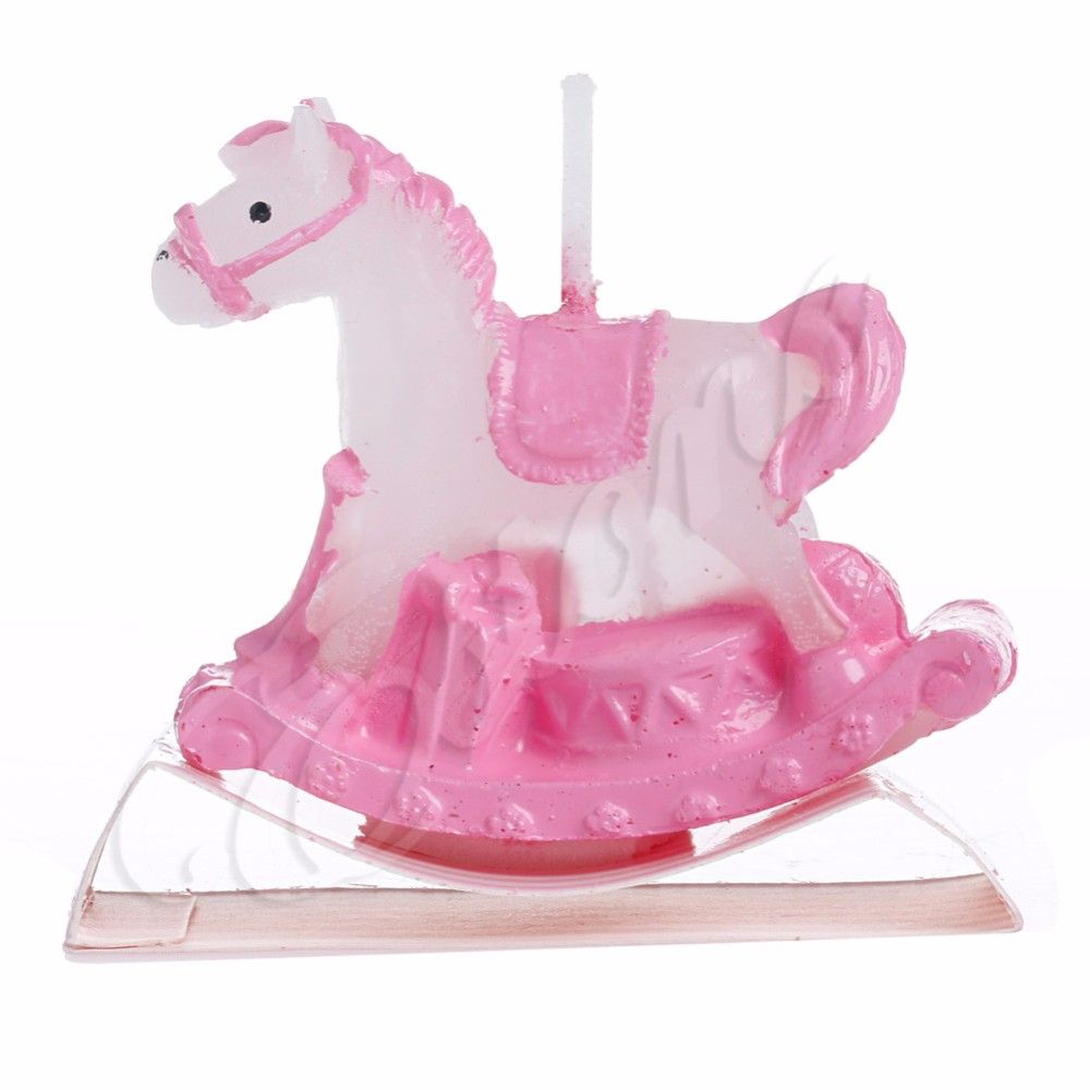 Pink & Blue Horse Candles Set