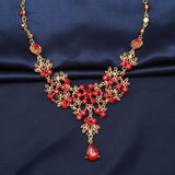Charming Bridal Red Rhinestone Jewelry