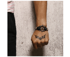Classic Black Vintage Mens Leather Bracelet