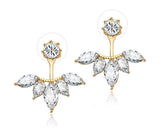 Crystal Flower Shaped Stud Earrings gold