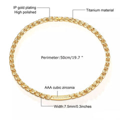 Genuine Titanium Gold Necklace