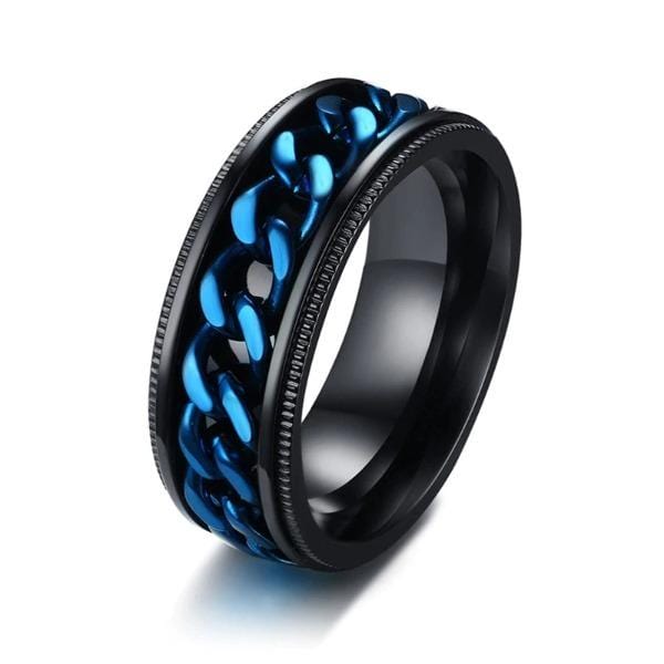 Black Fidget Spinner Band Rings for Men & Boys - Cool Stainless Steel Spinning  Ring (Black) (PACK OF 1PC)Finger Rings