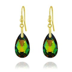 24K Gold Vitrail Pear Earrings 