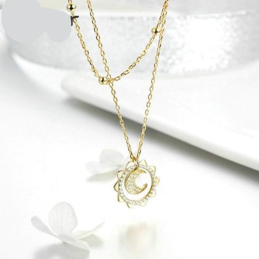 Double Chain Sun Necklace