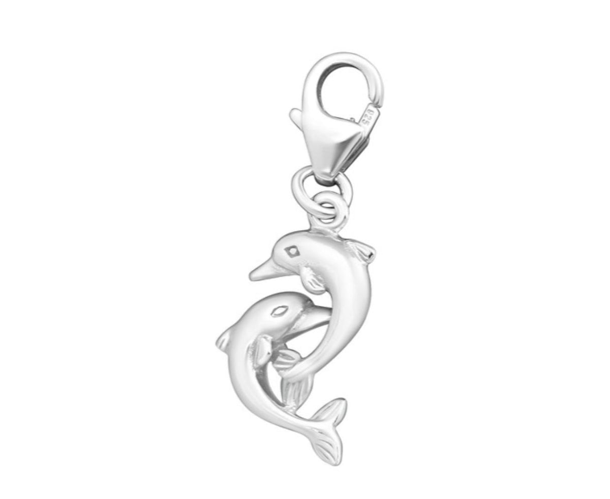 Silver Dolphin clip on Charm