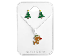 Kids Sterling Silver Christmas Jewellery Set 