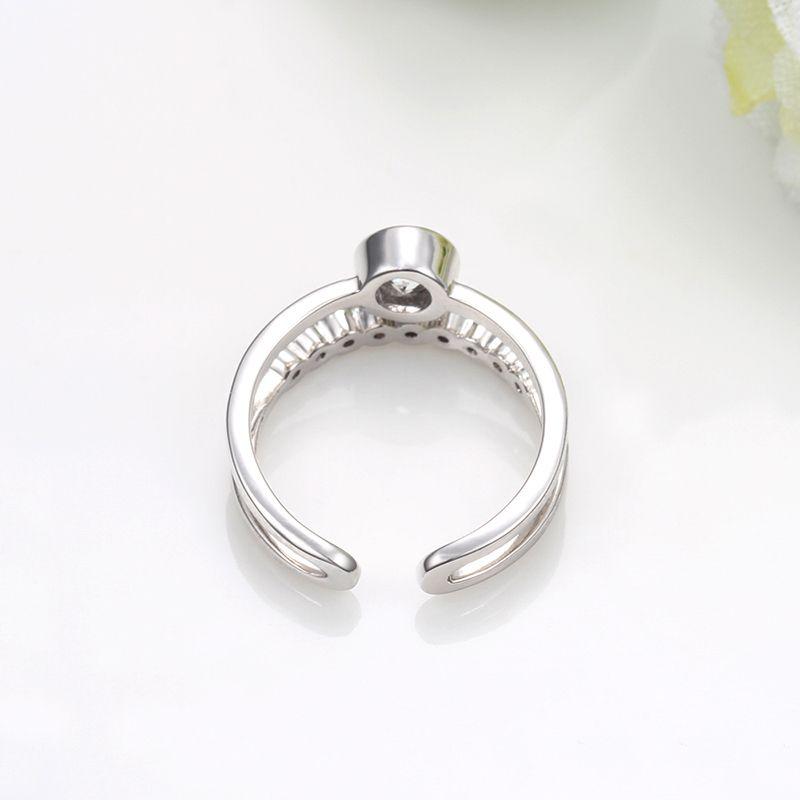 Band Toe Ring with Crystal Gemstones silver