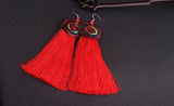 Embroidered Sequin Fringe Earrings