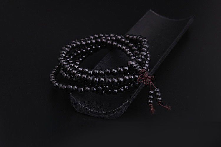 Ethnic Bodhi Buddha Black Bead Bracelet