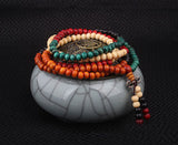 Ethnic Bodhi Buddha Multicolor Bead Bracelet