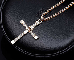 Fast and Furious- Cross Crystal  Pendant Necklace