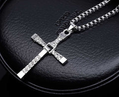Fast and Furious- Cross Crystal  Pendant Necklace