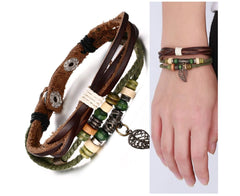 Genuine Leather Brown Bracelet for Men and Women
