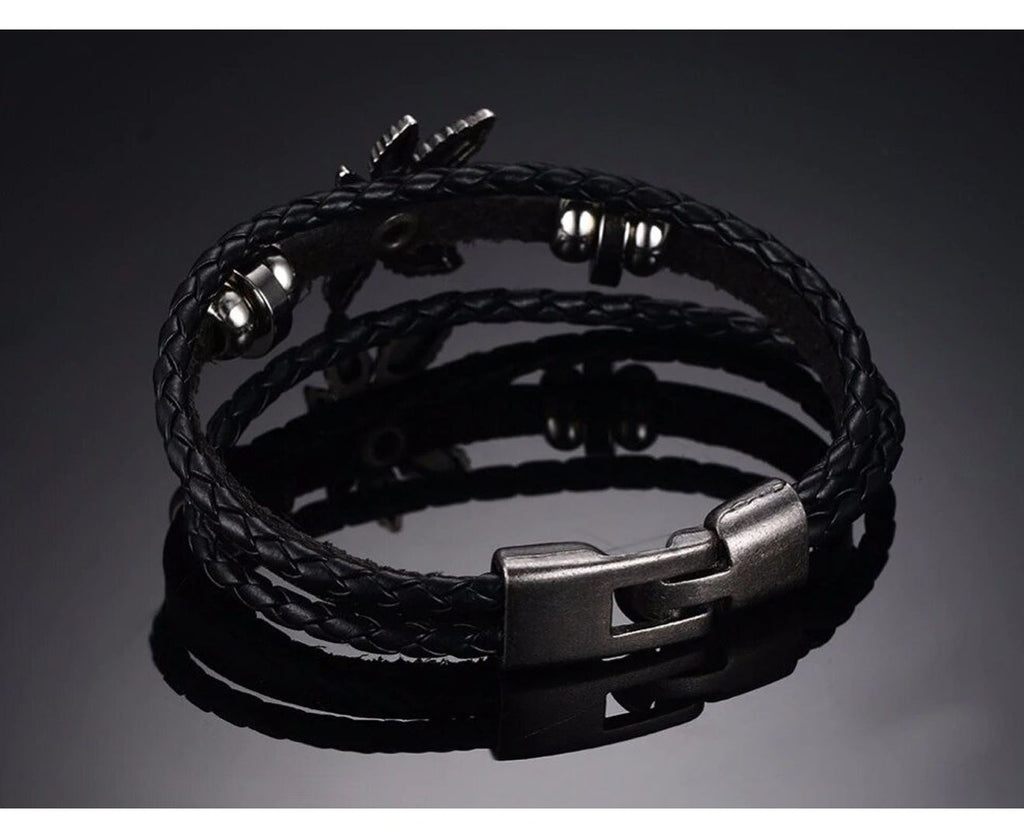 Genuine Leather Bracelet Bangle for Men and Women