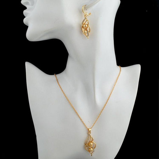 Gold Plated Pearl Necklace Set