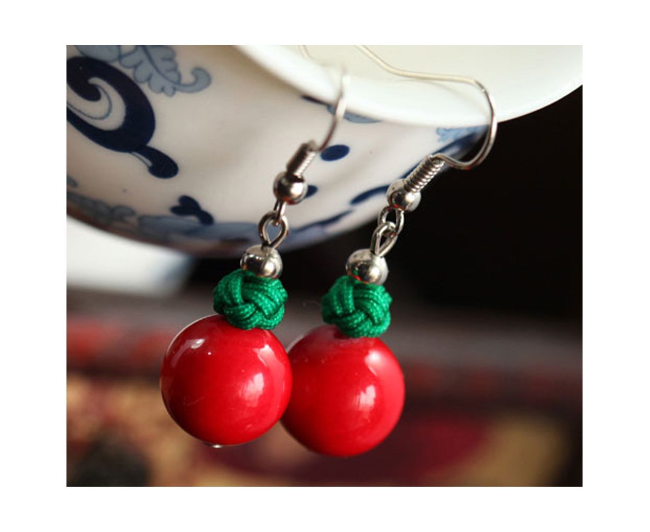 Handmade Oriental Composite Stone Earrings