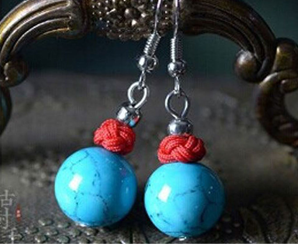 Handmade Oriental Composite Stone Earrings