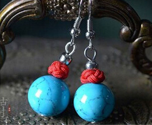 Handmade Oriental Composite Stone Earrings