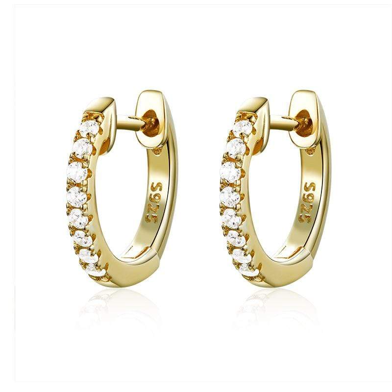 Gold and Crystal Hoop Earrings