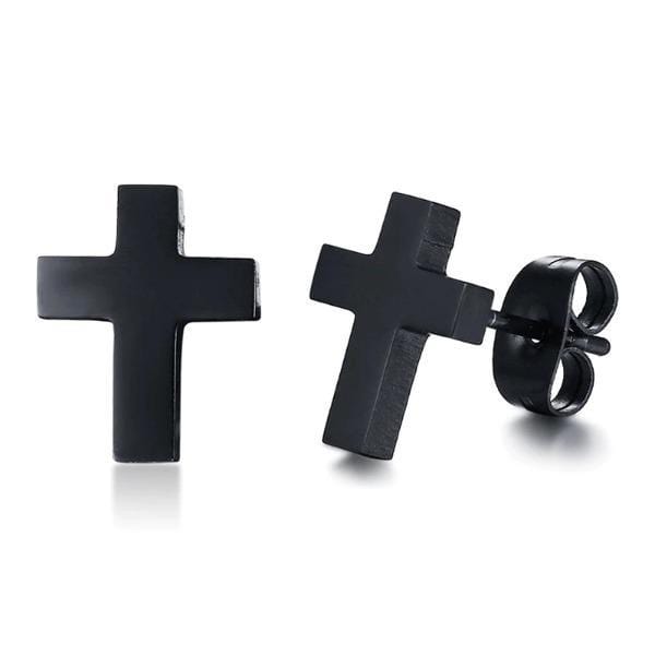 Black cross earrings shop women's